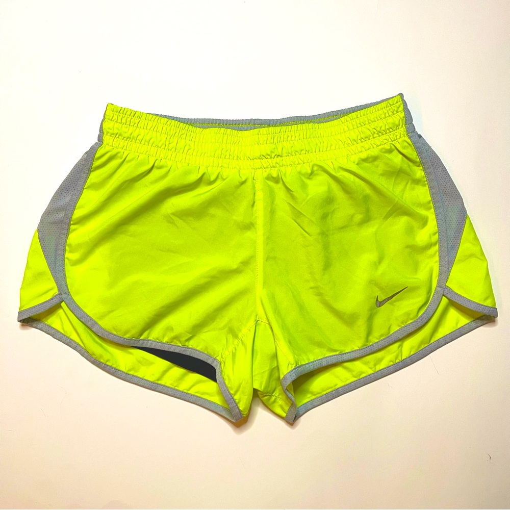 Neon yellow Nike running shorts XS